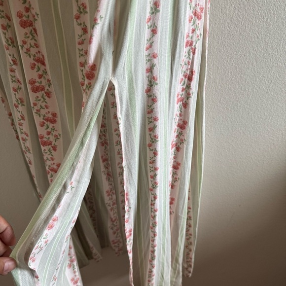 NWT WeWoreWhat Rosewood Victorian Floral Striped Puff Sleeve Midi Dress size 10 - Picture 5 of 10